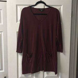 Xl deep burgundy three-quarter inch top